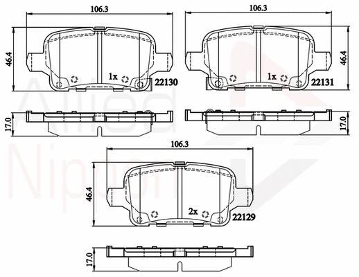 Brake Pad Set, disc brake (ADB32307)