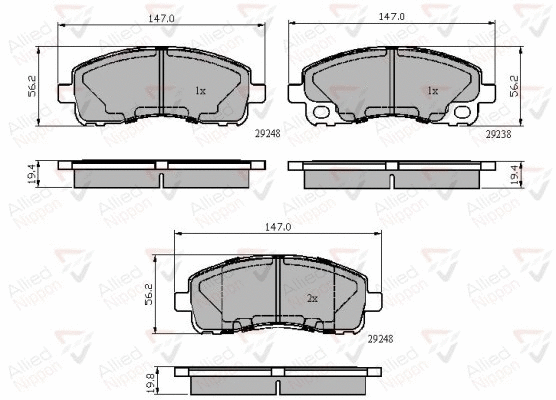 Brake Pad Set, disc brake (ADB02005)
