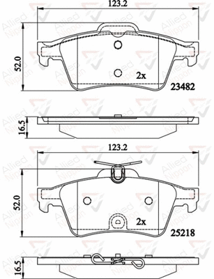 Brake Pad Set, disc brake (ADB02198)