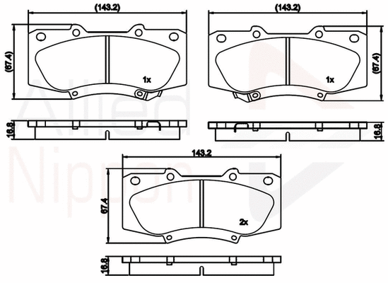 Brake Pad Set, disc brake (ADB32137)