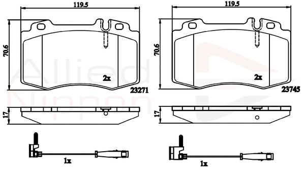 Brake Pad Set, disc brake (ADB21117)