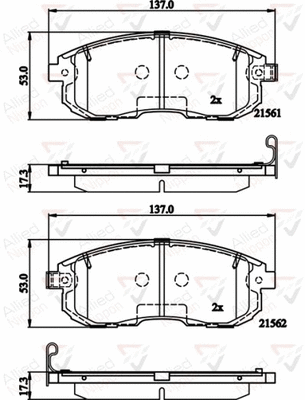 Brake Pad Set, disc brake (ADB32202)