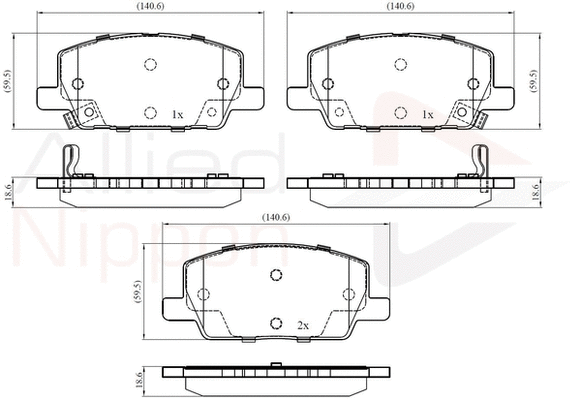 Brake Pad Set, disc brake (ADB32437)