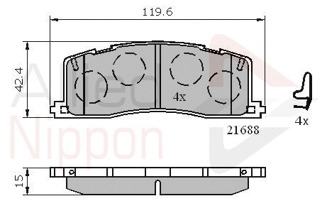 Brake Pad Set, disc brake (ADB3443)