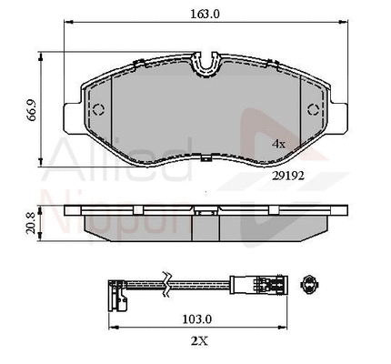 Brake Pad Set, disc brake (ADB21555)