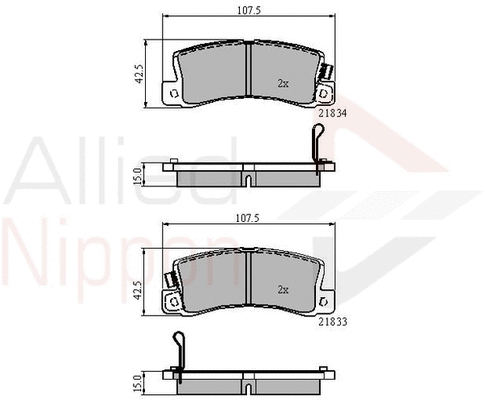 Brake Pad Set, disc brake (ADB3747)