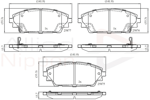 Brake Pad Set, disc brake (ADB32242)