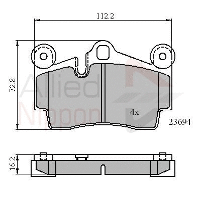 Brake Pad Set, disc brake (ADB01316)
