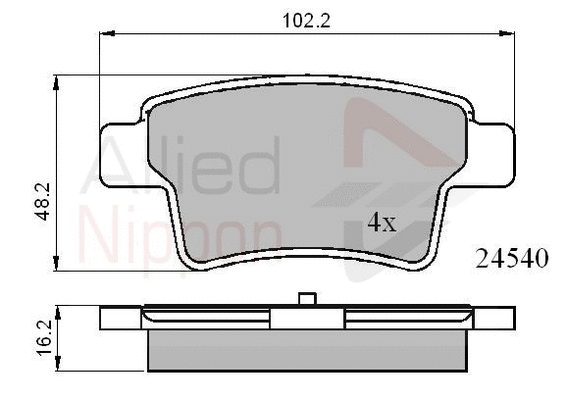 Brake Pad Set, disc brake (ADB01713)
