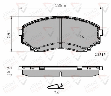 Brake Pad Set, disc brake (ADB31732)