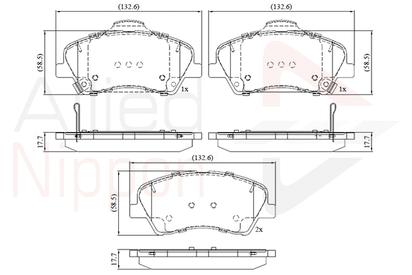 Brake Pad Set, disc brake (ADB32419)