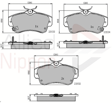 Brake Pad Set, disc brake (ADB3894)