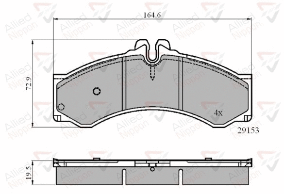 Brake Pad Set, disc brake (ADB0271)