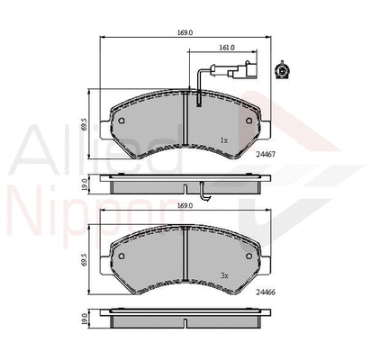 Brake Pad Set, disc brake (ADB11623)