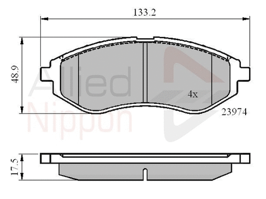 Brake Pad Set, disc brake (ADB01186)
