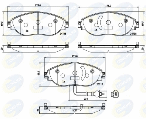 Brake Pad Set, disc brake (CBP12201)