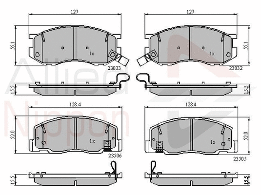 Brake Pad Set, disc brake (ADB3745)