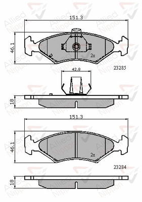 Brake Pad Set, disc brake (ADB3444)