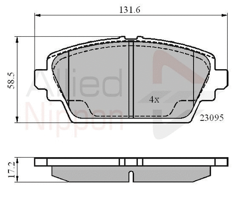 Brake Pad Set, disc brake (ADB0802)
