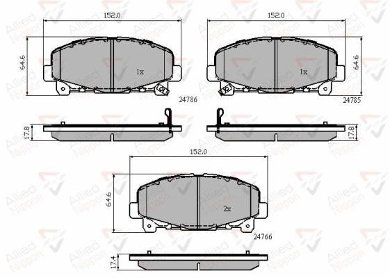 Brake Pad Set, disc brake (ADB32010)
