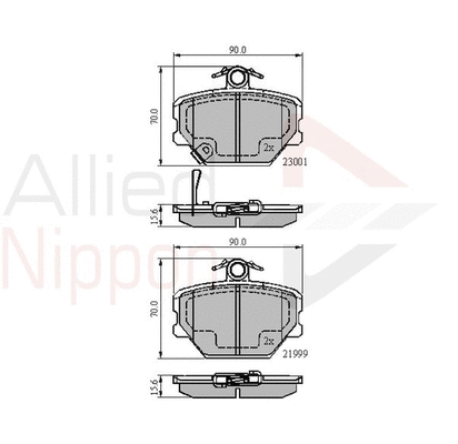 Brake Pad Set, disc brake (ADB31019)