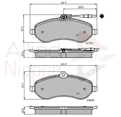 Brake Pad Set, disc brake (ADB11621)