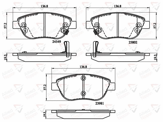 Brake Pad Set, disc brake (ADB32141)