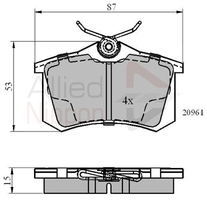 Brake Pad Set, disc brake (ADB0108)