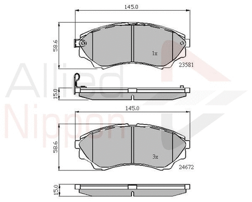 Brake Pad Set, disc brake (ADB32012)