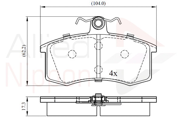 Brake Pad Set, disc brake (ADB0173)