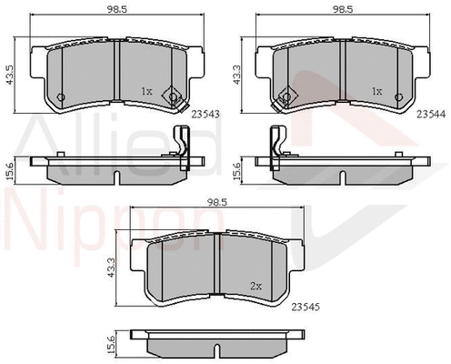 Brake Pad Set, disc brake (ADB31126)