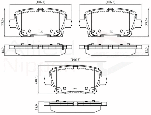 Brake Pad Set, disc brake (ADB32384)