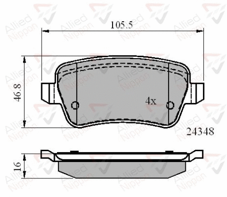 Brake Pad Set, disc brake (ADB01630)