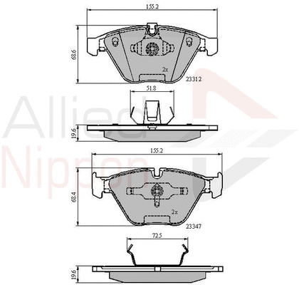 Brake Pad Set, disc brake (ADB02033)