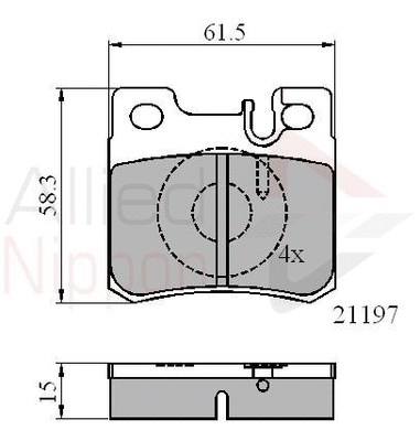 Brake Pad Set, disc brake (ADB0226)