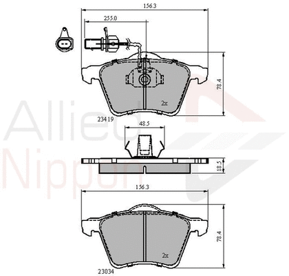 Brake Pad Set, disc brake (ADB1885)