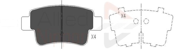 Brake Pad Set, disc brake (ADB26012)