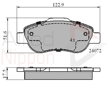 Brake Pad Set, disc brake (ADB01600)