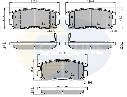 Brake Pad Set, disc brake (CBP31580)