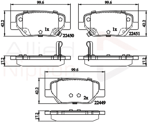 Brake Pad Set, disc brake (ADB32323)