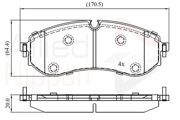 Brake Pad Set, disc brake (ADB02845)