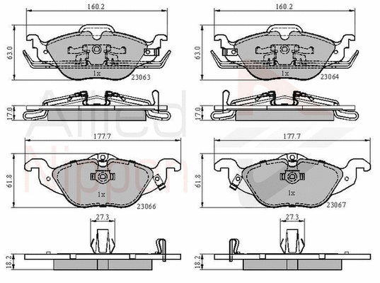 Brake Pad Set, disc brake (ADB3584)