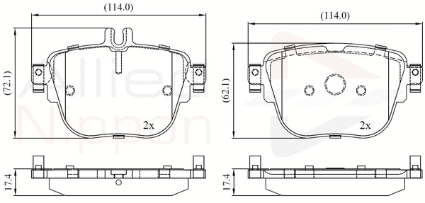 Brake Pad Set, disc brake (ADB02452)
