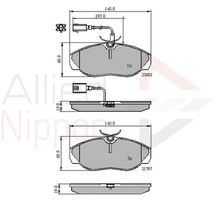 Brake Pad Set, disc brake (ADB11031)