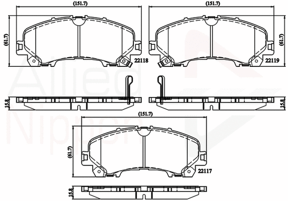 Brake Pad Set, disc brake (ADB32337)