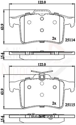 Brake Pad Set, disc brake (ADB06095)