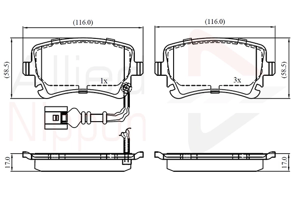 Brake Pad Set, disc brake (ADB11313)