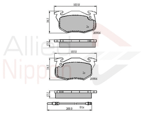 Brake Pad Set, disc brake (ADB21615)