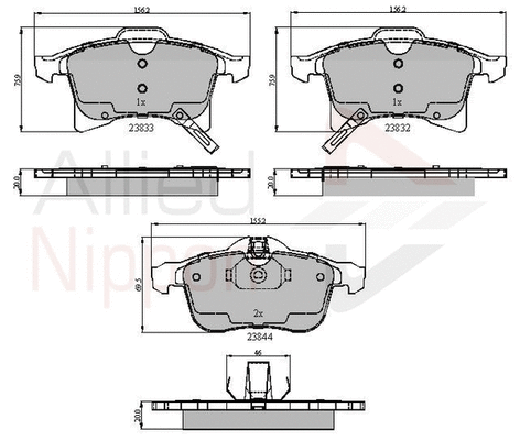 Brake Pad Set, disc brake (ADB31307)