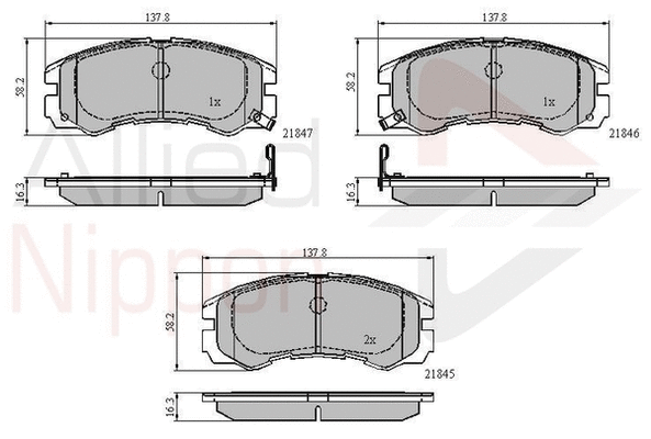 Brake Pad Set, disc brake (ADB3229)